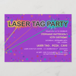 Einladung zum Laser Tag Geburtstag Mädchen