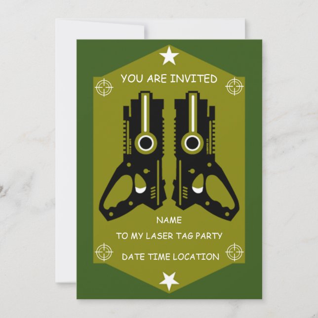 Einladung zum Laser-Tag-Party (Vorderseite)