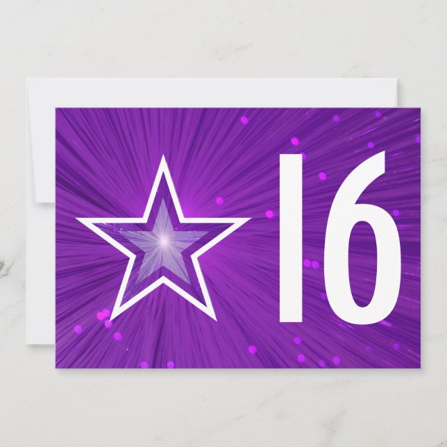 Einladung zum lila Star "16" (Vorderseite)