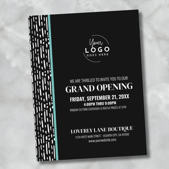 Einladung zum Logogeschäft Postkarte (Logo Business Grand Opening Postcard)
