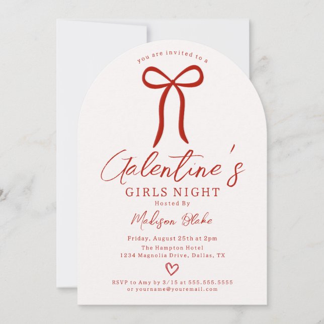 Einladung zum Mädchenabend Galentine's Day (Vorderseite)