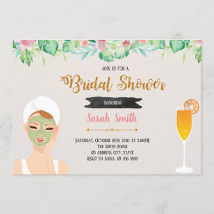 Einladung zum Masken- und Mimosas-Party-Thema