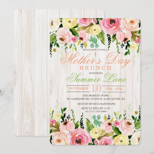 Einladung zum Muttertag (Vorne/Hinten)