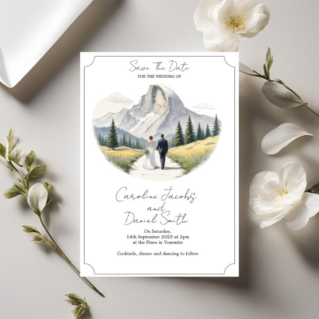 Einladung zum Nationalpark, Josemite Rett Thed Dat (National Park Themed- Party | Yosemite Invitation)