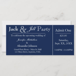 Einladung zum Navy Blue Jack und Jill Shower Ticke