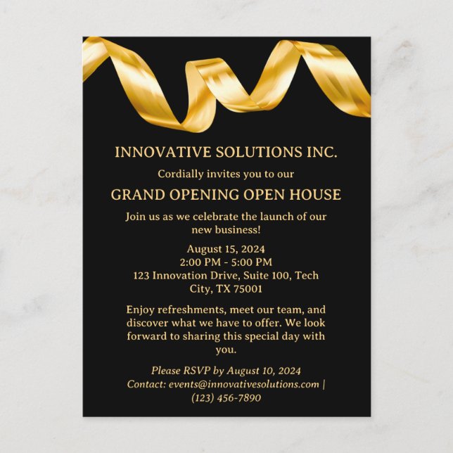 Einladung zum neuen Business Open House Postkarte (Vorderseite)
