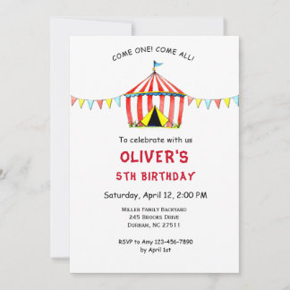 Einladung zum niedlichen Circus Carnival Kindergeb