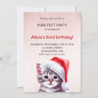 Einladung zum niedlichen Katzengeburtstag