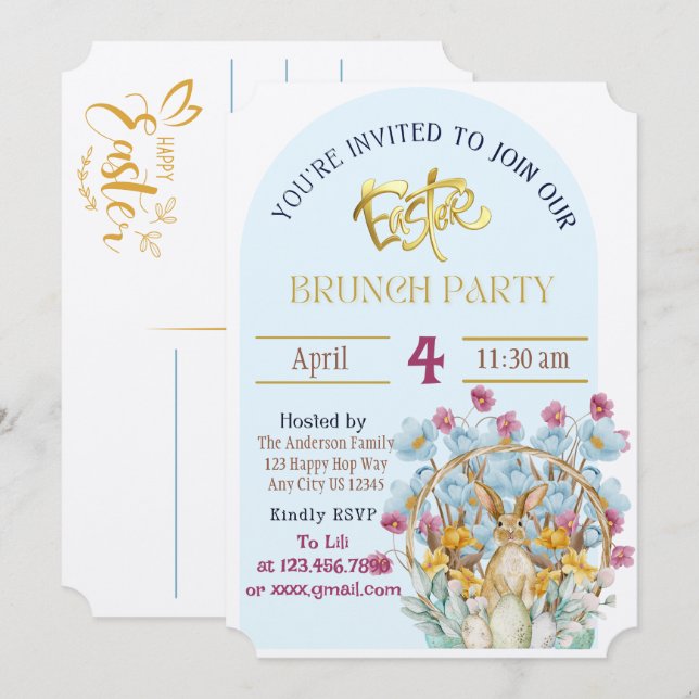 Einladung zum Osterbrunch (Vorne/Hinten)