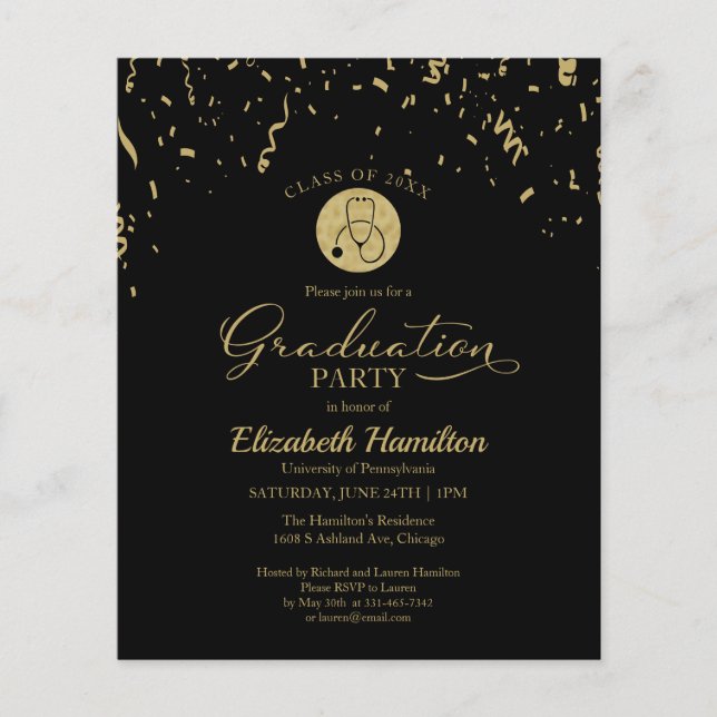 Einladung zum Party für Krankenpflege in der Schul (Vorderseite)