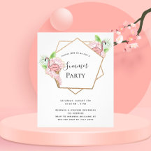Einladung zum Party Rosa Flamingo im Sommer