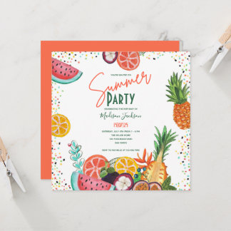 Einladung zum Party Tropenfrüchte im Sommer