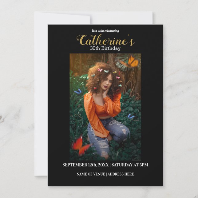 Einladung zum personalisierten Geburtstag (Vorderseite)