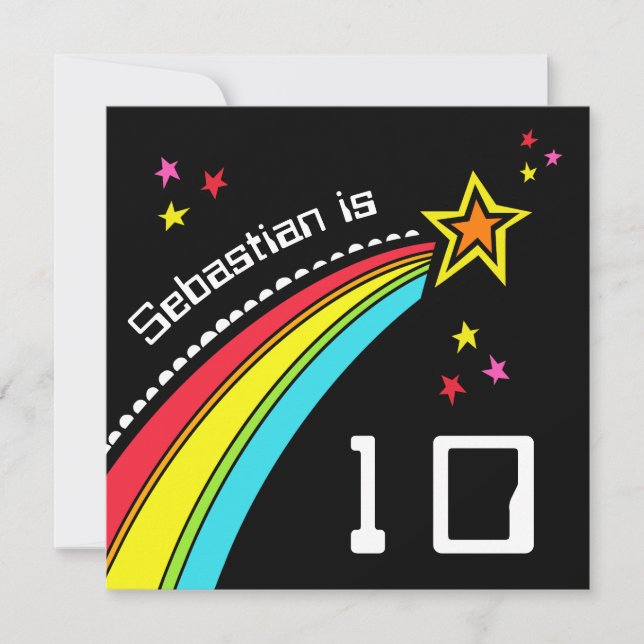 Einladung zum personalisierten Shooting Star Gebur (Vorderseite)