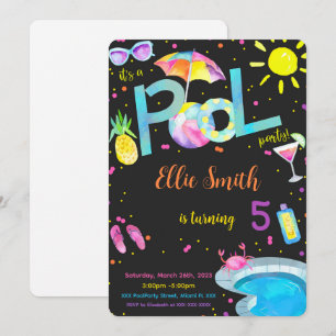 Einladung zum Pool-Geburtstag editierbar