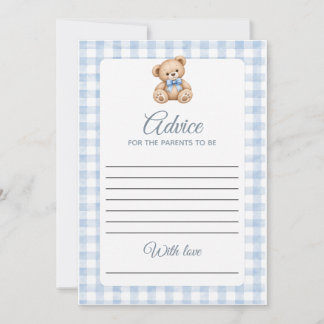 Einladung zum Preppy-Bär-Baby-Shower-Spiel für Jun
