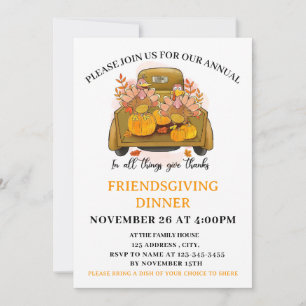 Einladung zum Pumpkin-Friendsgiving-Dinnerparty