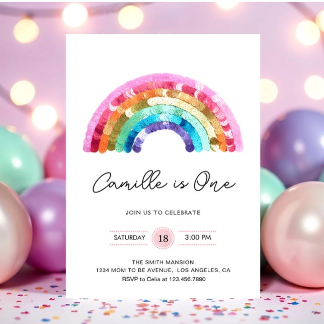 Einladung zum Regenbogen-Geburtstagsfest (Von Creator hochgeladen)
