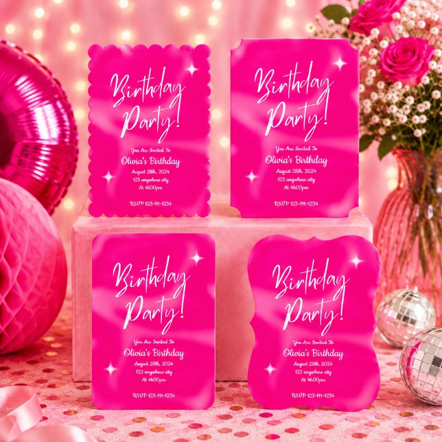 EINLADUNG ZUM ROSA GEBURTSTAGSPARTY (Von Creator hochgeladen)