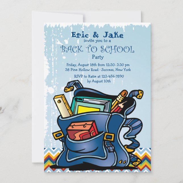 Einladung zum Schulrucksack (Vorderseite)