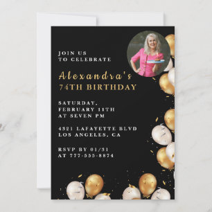 Einladung zum schwarzen 74. Geburtstag Goldener Lu