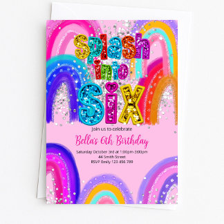 Einladung zum Sechs Geburtstag mit Splash