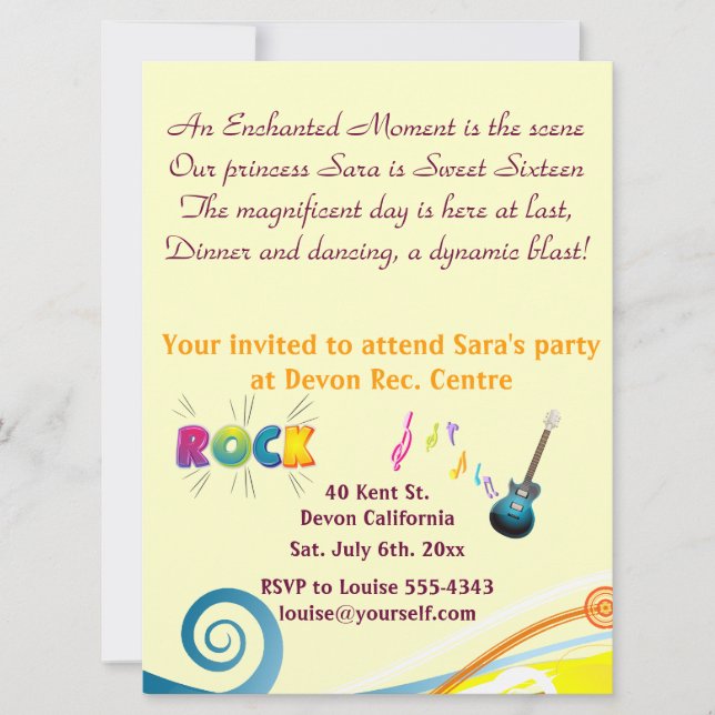 Einladung zum sechzehnten Geburtstag. (Vorderseite)