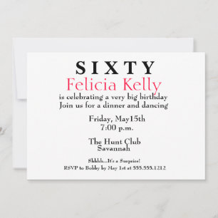 Einladung zum sechzigsten Geburtstag