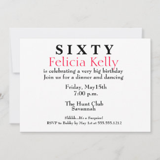 Einladung zum sechzigsten Geburtstag