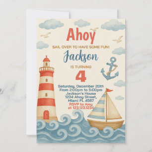 Einladung zum Segel Away Nautical Birthday
