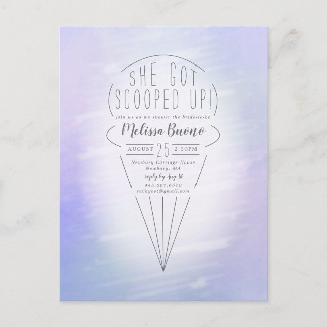 Einladung zum Showduschen von Eiscreme Postkarte (Vorderseite)