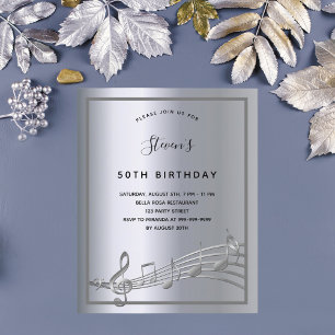 Einladung zum Silbernen Musiknoten zum Geburtstag