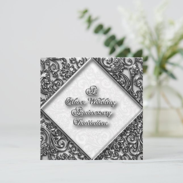 Einladung zum Silver Wedding Jubiläum (Stehend Vorderseite)