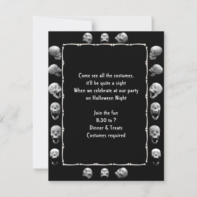Einladung zum Skull-Frame-Halloween-Party (Vorderseite)