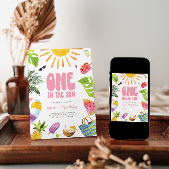 Einladung zum sonnenrosa Sommer zum Geburtstag (Von Creator hochgeladen)