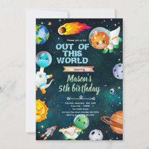 Einladung zum Space Dinosaur Thema