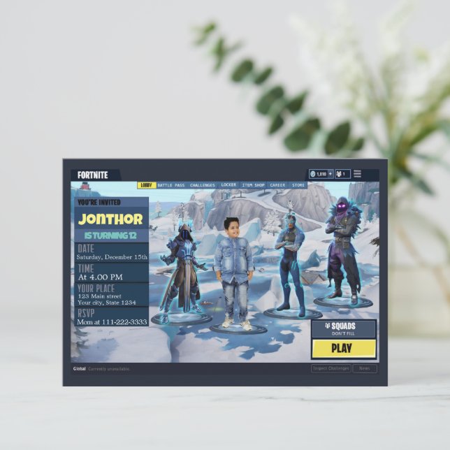 Einladung zum Spiel (Stehend Vorderseite)