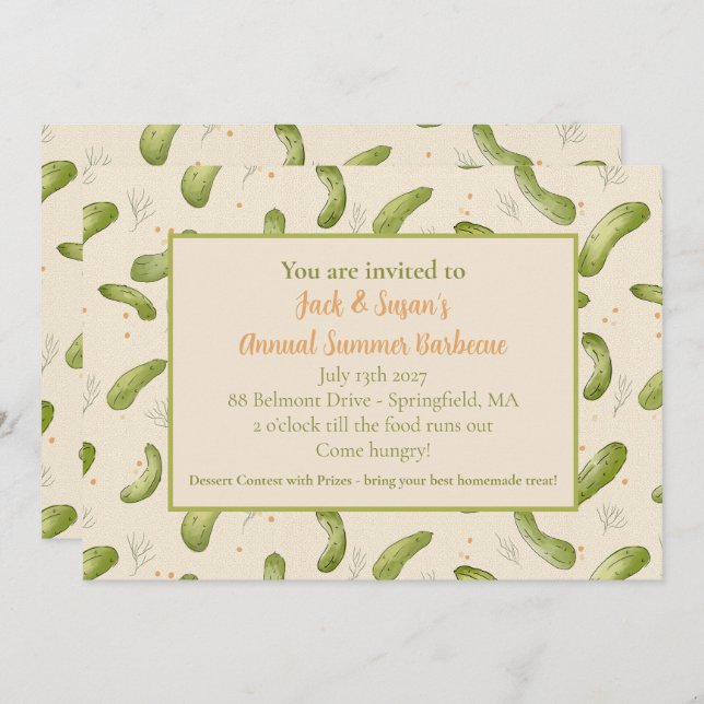 Einladung zum Summer Cookout Barbecue (Vorne/Hinten)
