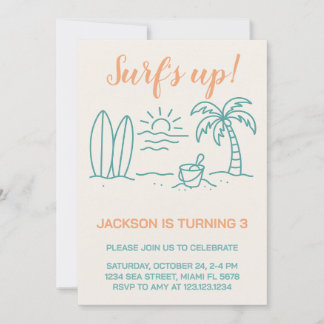 Einladung zum Surfen zum Geburtstag