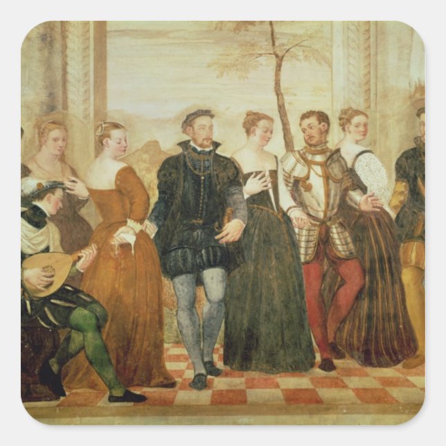 Einladung zum Tanz, 1570 Quadratischer Aufkleber (Vorderseite)