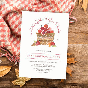 Einladung zum Thanksgiving-Dinner mit Äpfeln und G