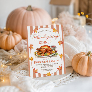 Einladung zum Thanksgiving-Dinner mit gebratenem T