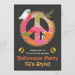 Einladung zum Thema Halloween-Party der 70er Jahre