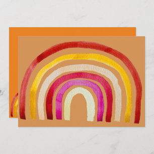 Einladung zum Thema Hippy-60er-Regenbogen-Retro-Pa