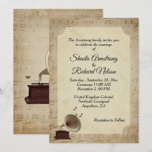 Einladung zum Thema Hochzeit antiker Musik