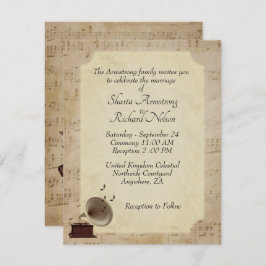 Einladung zum Thema Hochzeit antiker Musik