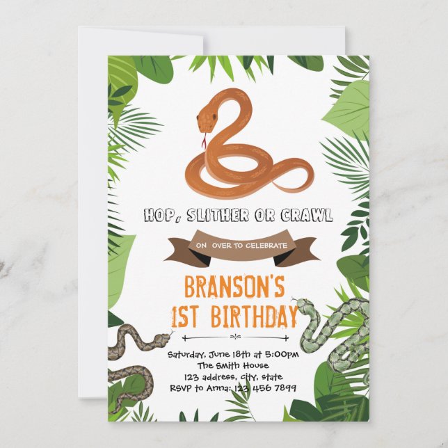 Einladung zum Thema Schlange (Vorderseite)