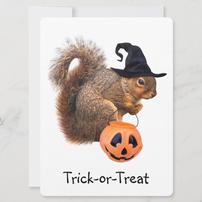 Einladung zum Trick oder Treat Eichhörnchen-Hallow (Vorderseite)