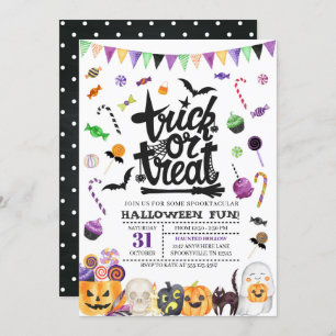 Einladung zum Trick oder Treat Halloween-Party