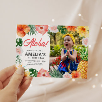 Einladung zum Tropical Hawaiian Birthday Party Fot